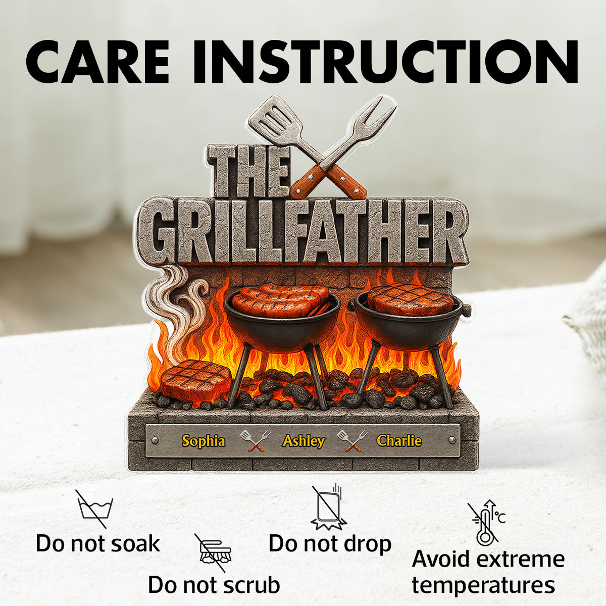 The Grillfather Personalized Custom Shaped Acrylic Block,  gift
