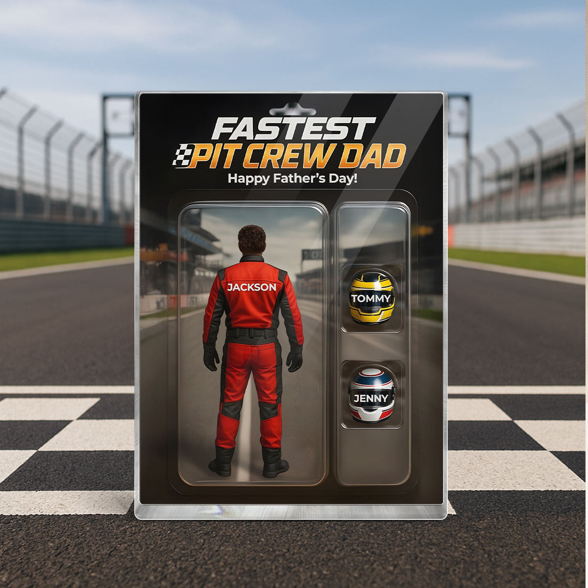 Fastest Pit Crew Dad With Kids' Names Custom Figure Personalized Acrylic Block Plaque, Unique  Gift For Him, For Motorsport Lover, Racing Dad