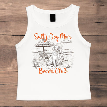 Salty Dog Mom Beach Club - Custom Crop Tank Top