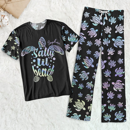 Salty Lil' Beach Aurora Turles - Personalized Pajama Shorts Set