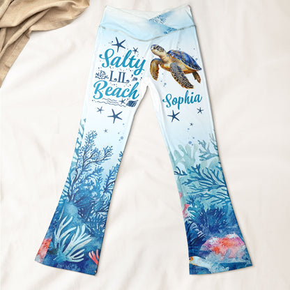 Salty Lil' Beach - Personalized Flare Leggings