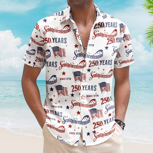 Semiquincentennial USA 250Th Anniversary Retro Flag - Personalized Hawaiian Shirt