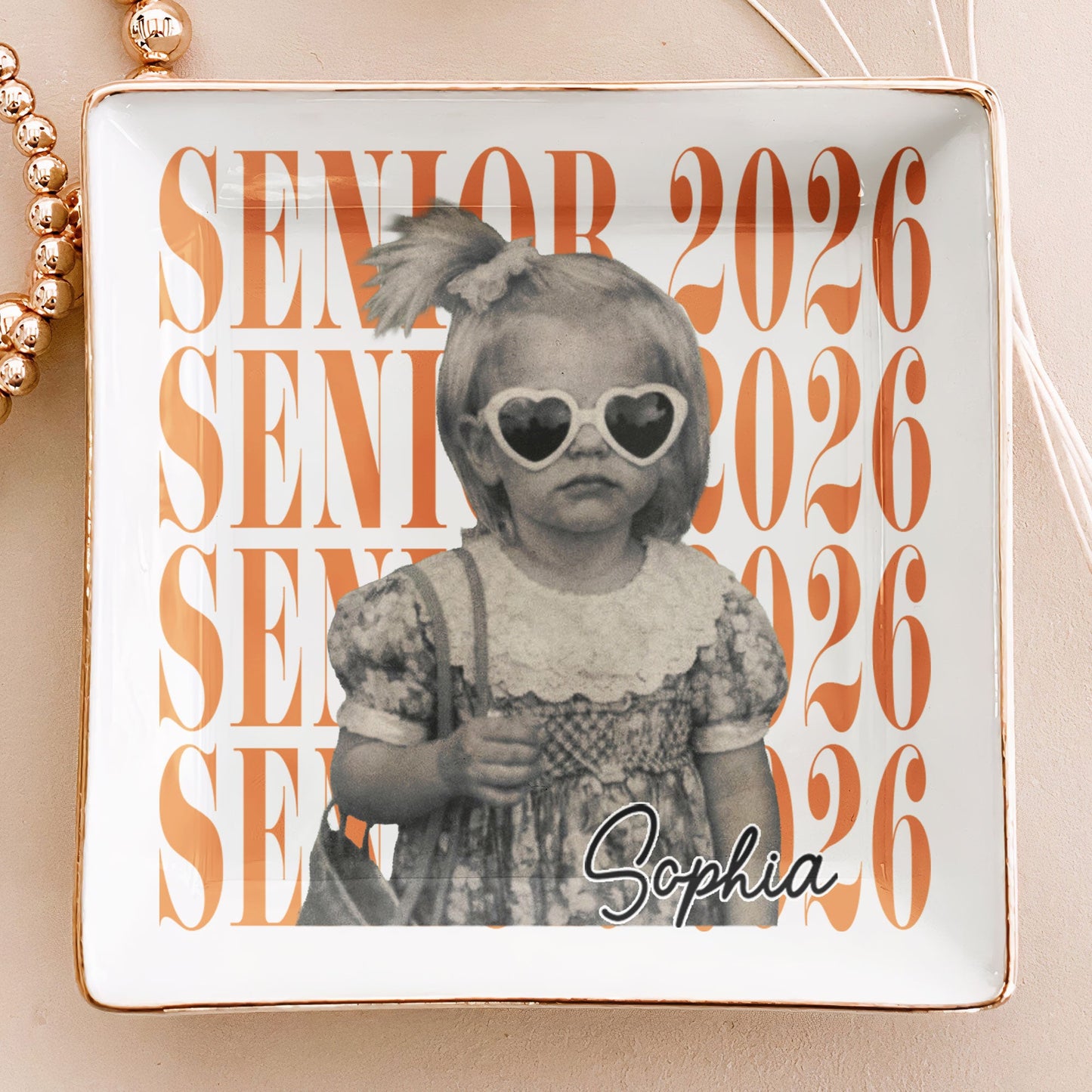 Senior Custom Vintage Photo - Personalized Jewelry Dish