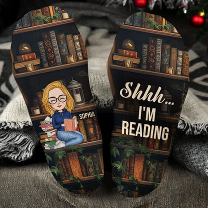 Shhh... I'm Reading - Personalized Crew Socks