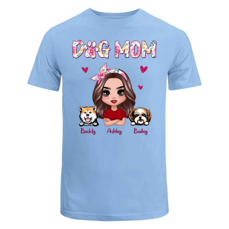 Dog Mom Pink Floral Words Gift For Dog Lovers Personalized Shirt