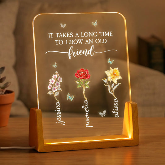 Sisters Are Different Flowers From The Same Garden - Personalized Night Light