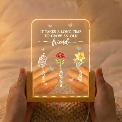 Sisters Are Different Flowers From The Same Garden - Personalized Night Light