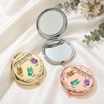 Sisters Are Like Gentle Butterflies - Personalized Compact Mirror