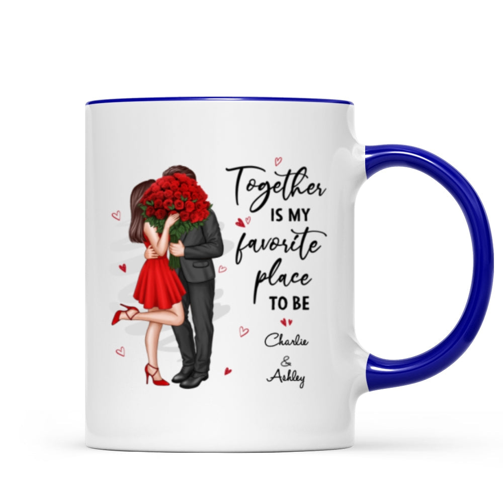 Together Is My Favorite Place To Be Couple Valentine‘s Gift For Him For Her Personalized Mug