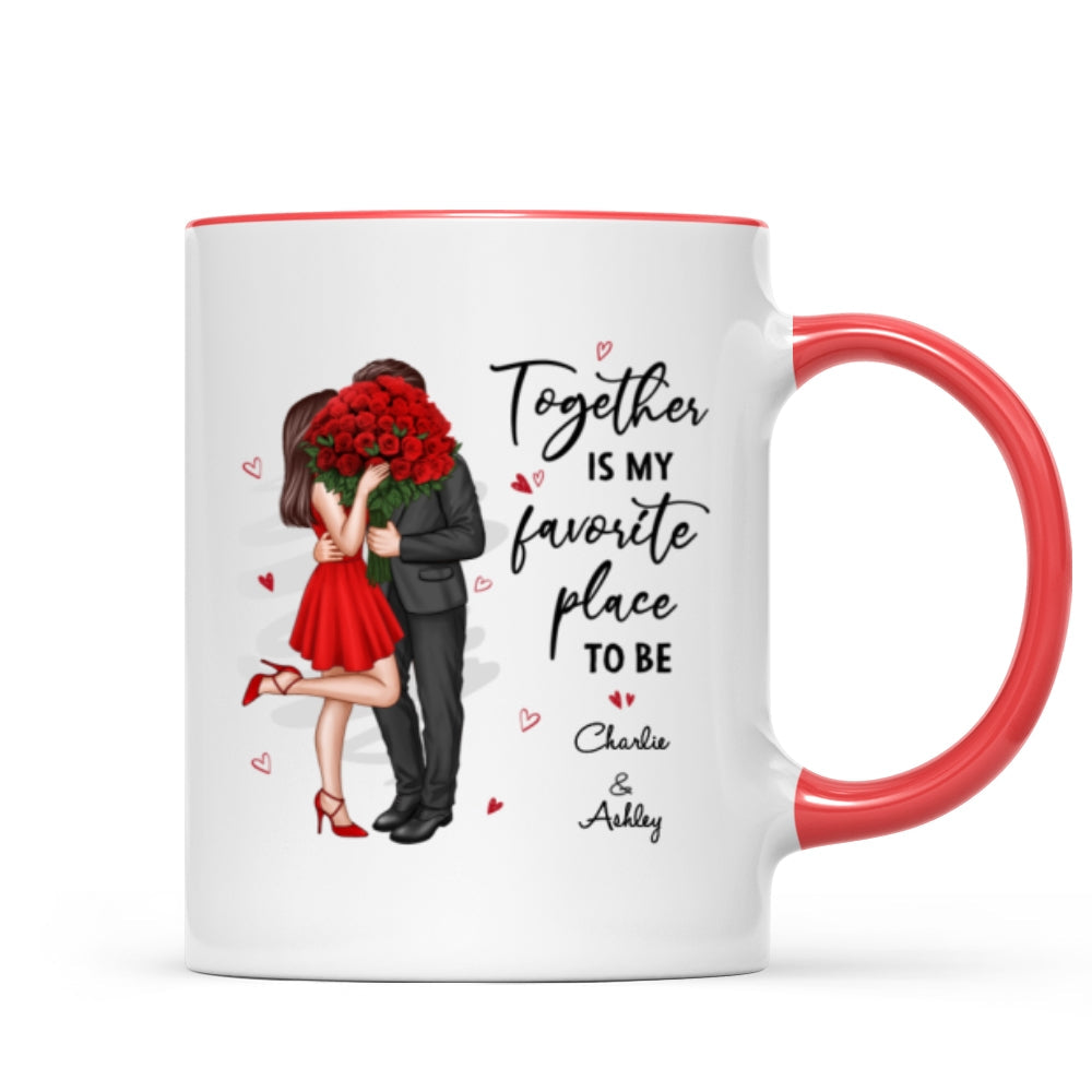 Together Is My Favorite Place To Be Couple Valentine‘s Gift For Him For Her Personalized Mug