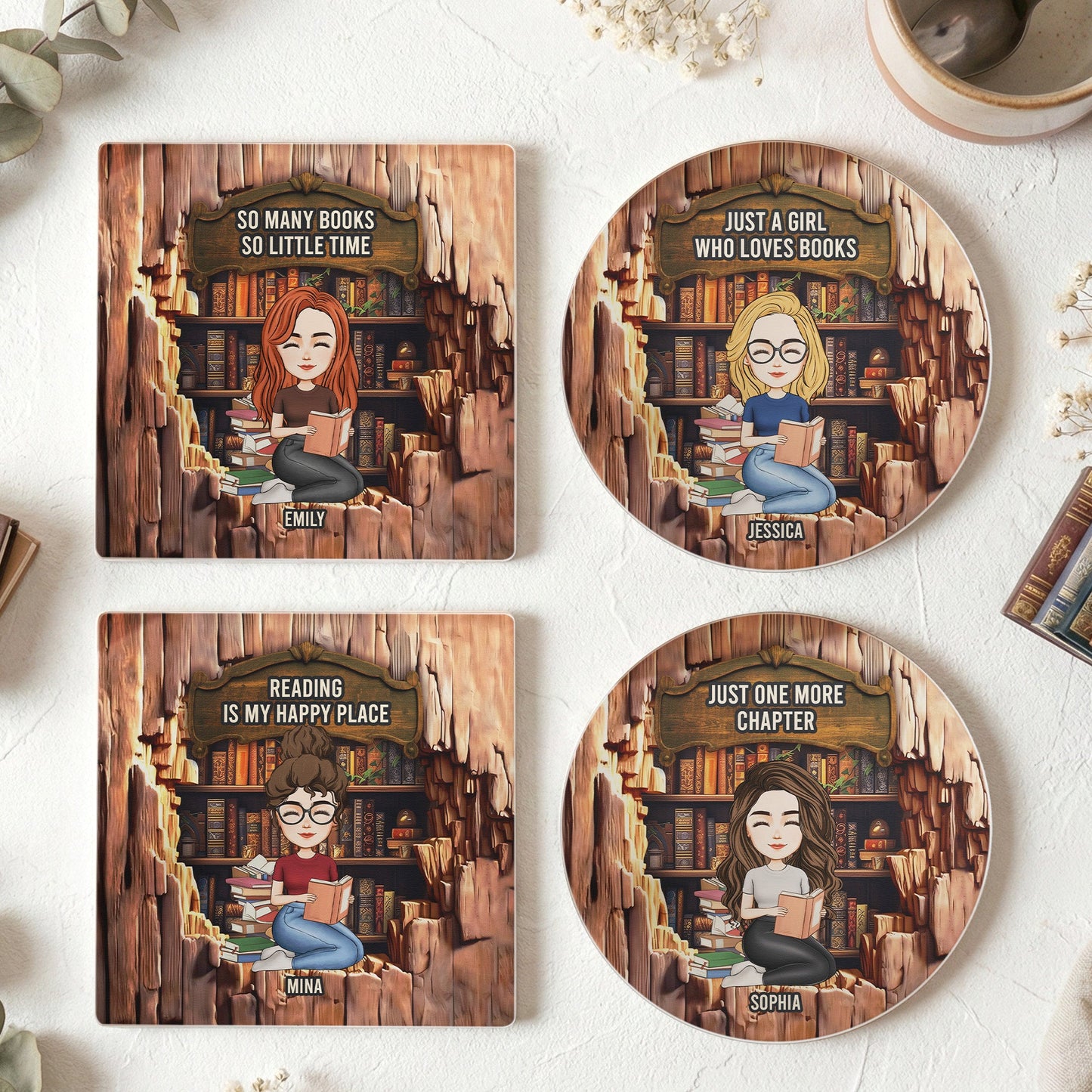 So Many Books So Little Time - Personalized Coaster
