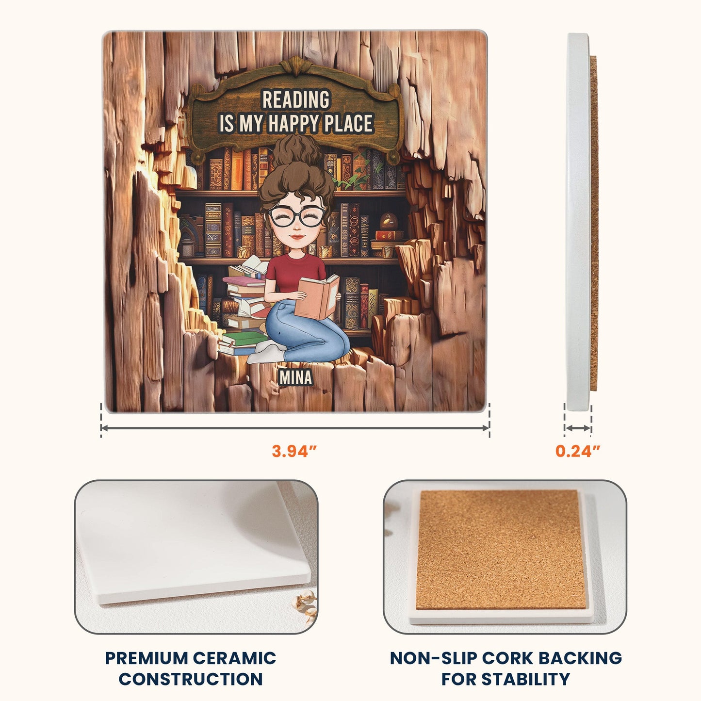 So Many Books So Little Time - Personalized Coaster