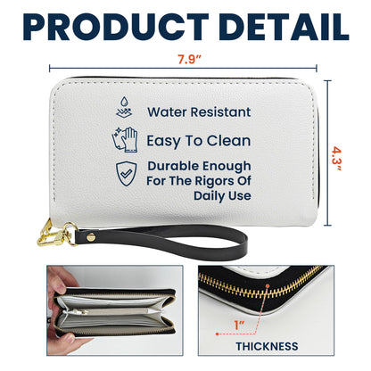 Spooky Witch Art Print - Personalized Leather Long Wallet