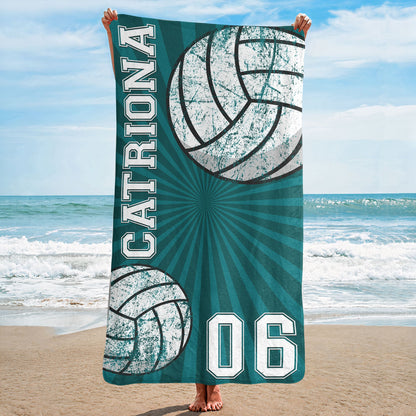 Sport Custom Name, Number - Personalized Quick-Dry Beach Towel