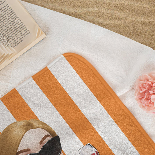 Striped Tropical Color - Personalized Quick-Dry Beach Towel