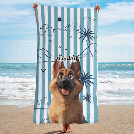 Summer With Dog- Personalized Quick-Dry Beach Towel