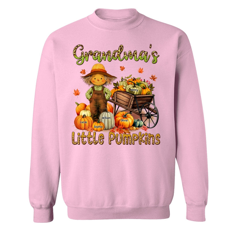 Grandma Mom Little Pumpkin Leopard Scarecrow Personalized Shirt