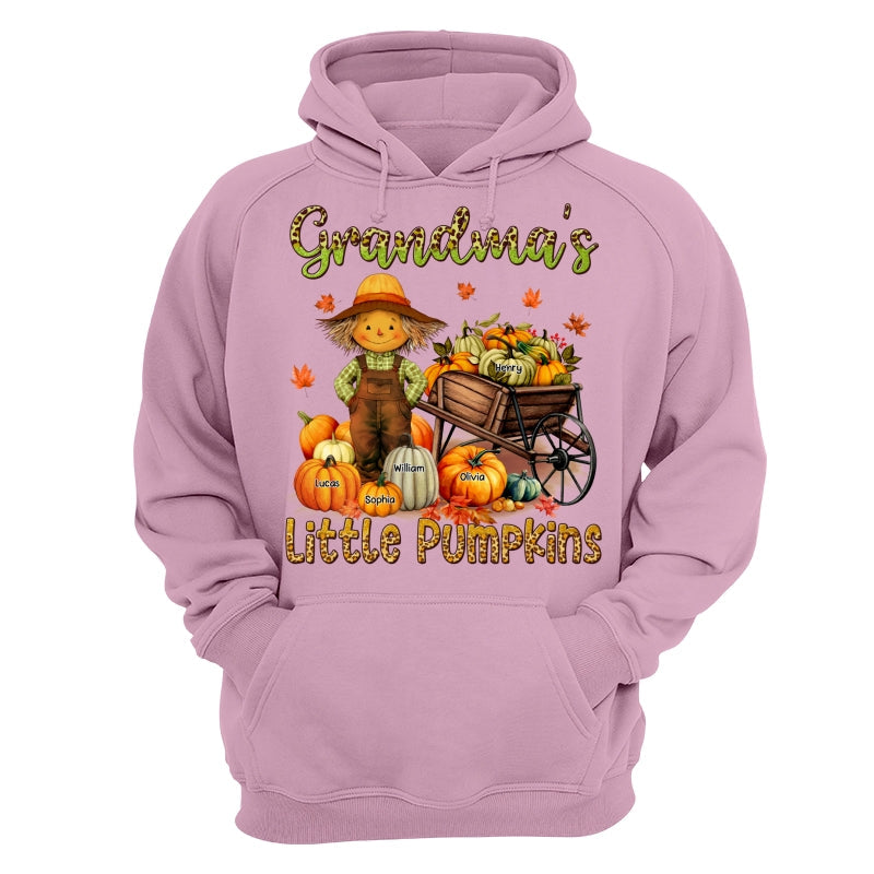 Grandma Mom Little Pumpkin Leopard Scarecrow Personalized Shirt