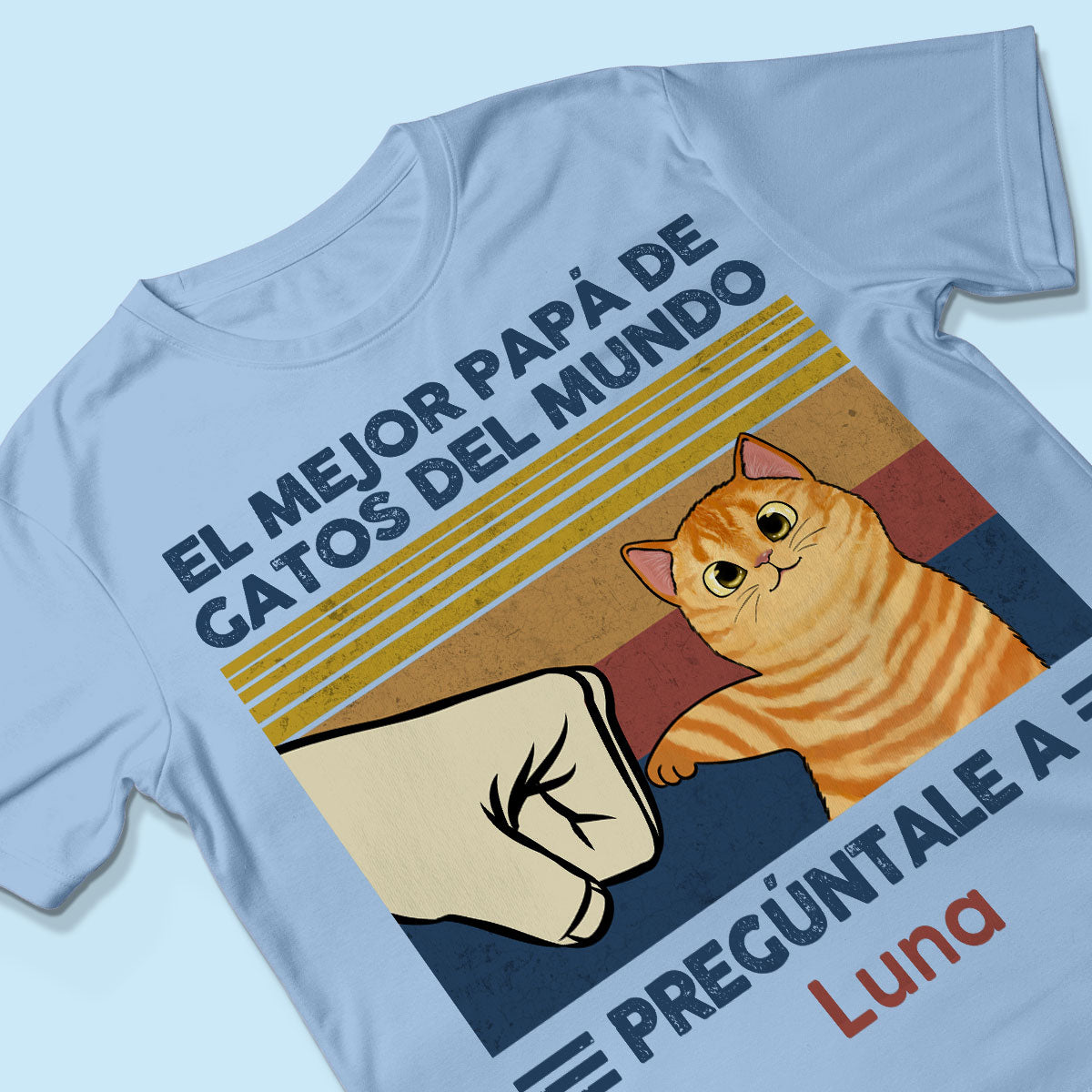 Regalo perfecto para paps de gatos – Camiseta personalizada con choque de puos con tu gato