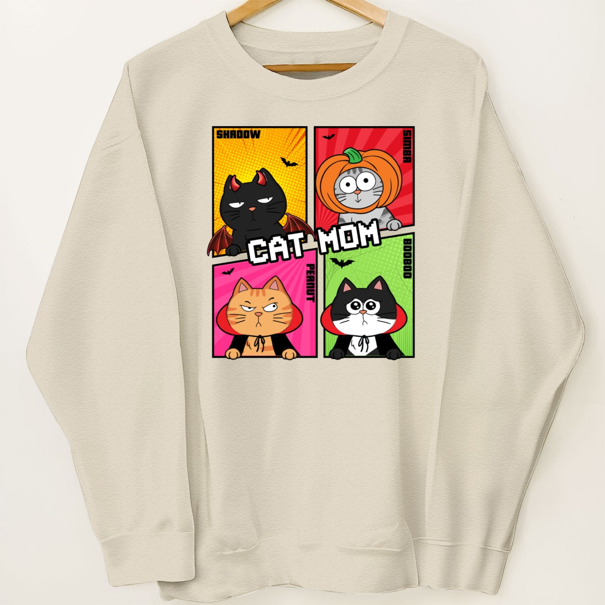 Halloween Funny Cartoon Cat Personalized Sweatshirt