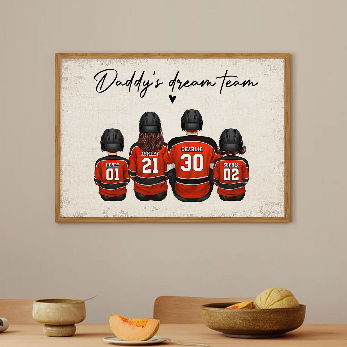 Hockey Team - Personalized Poster - Gift For Dad, Gift For Husband, Gift For Grandpa