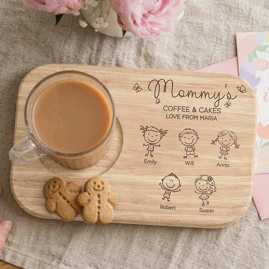 Tea & Biscuits Tray For Nanny, Grandma, Mommy - Custom Biscuit Board