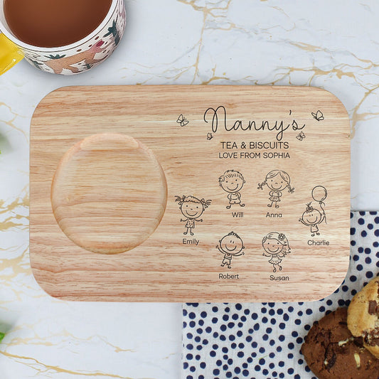 Tea & Biscuits Tray For Nanny, Grandma, Mommy - Custom Biscuit Board