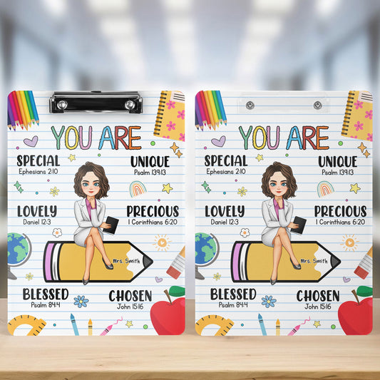 Teacher Back To School You Are Chosen Blessed Unique - Personalized Acrylic Clipboard