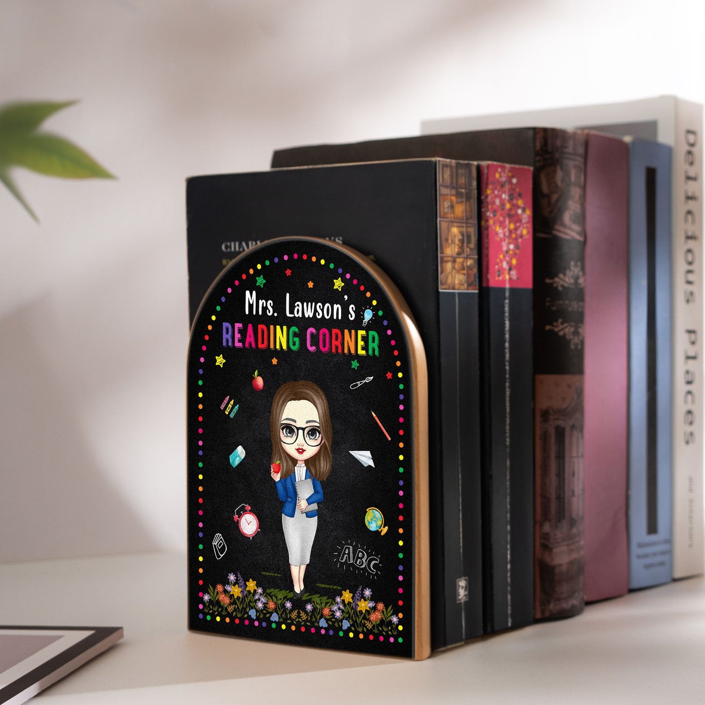 Teacher Reading Corner - Custom Wood Book Ends