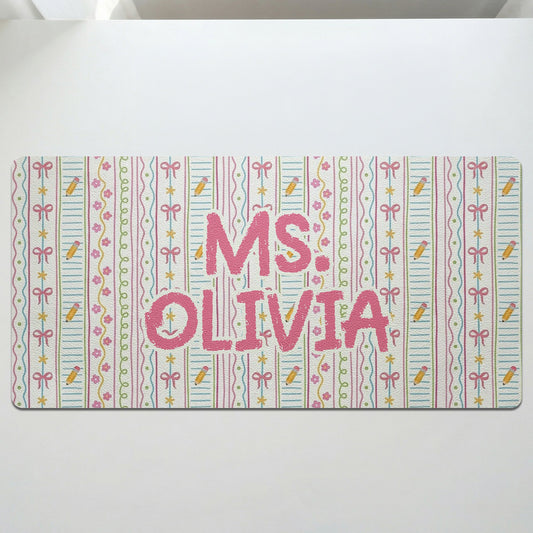Teacher Appreciation Custom Teacher Name, Back To School Teacher Gift - Personalized Desk Mat