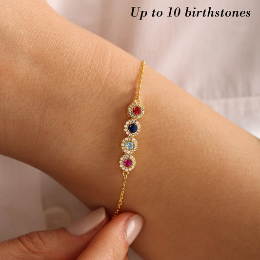 Thank You Mom Gift Mother's Day Gift For Her Custom Birthstone - Personalized Bracelet