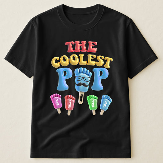 Father's Day Gifts, The Coolest Pop Footprint Custom Name - Personalized Shirt