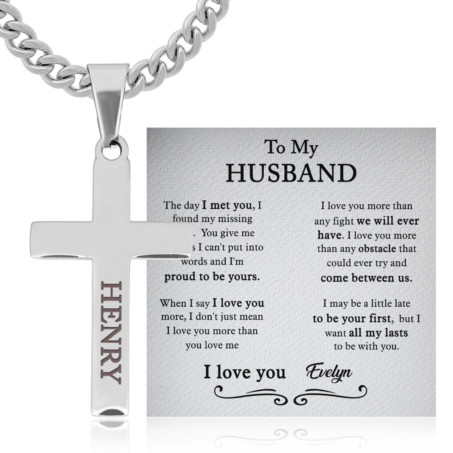 The Day I Met You I Found My Missing Piece - Personalized Cross Necklace With Card