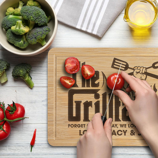 Father's Day Gifts, The Grillfather - Personalized Engraved Wooden Cutting Board