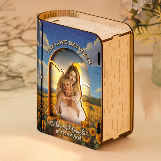 The Love Between Mother And Daughter - Personalized 3D Wooden Puzzle Photo Night Light
