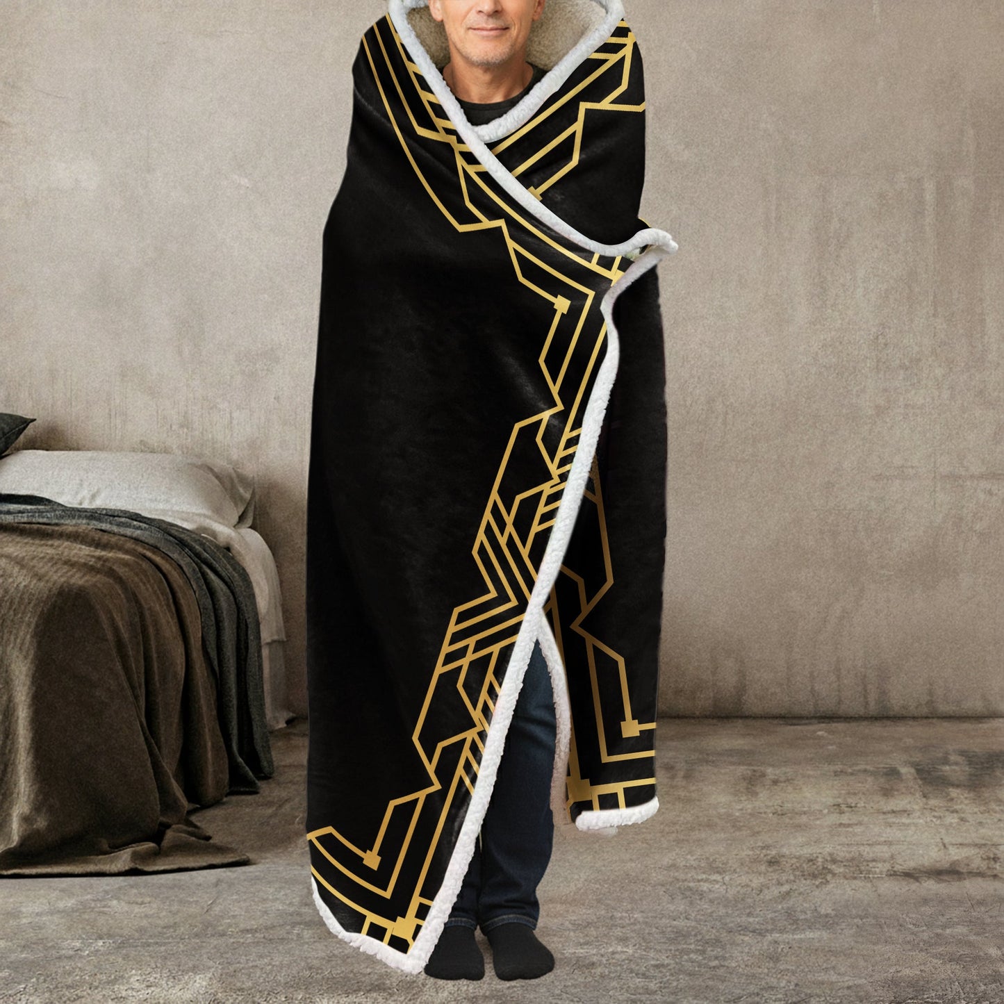 The Man The Myth The Legend Initial - Personalized Wearable Blanket Hoodie
