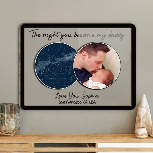 Father's Day Gifts, The Night You Became My Daddy New Dad Gift - Personalized Photo Wood And Acrylic Wall Art