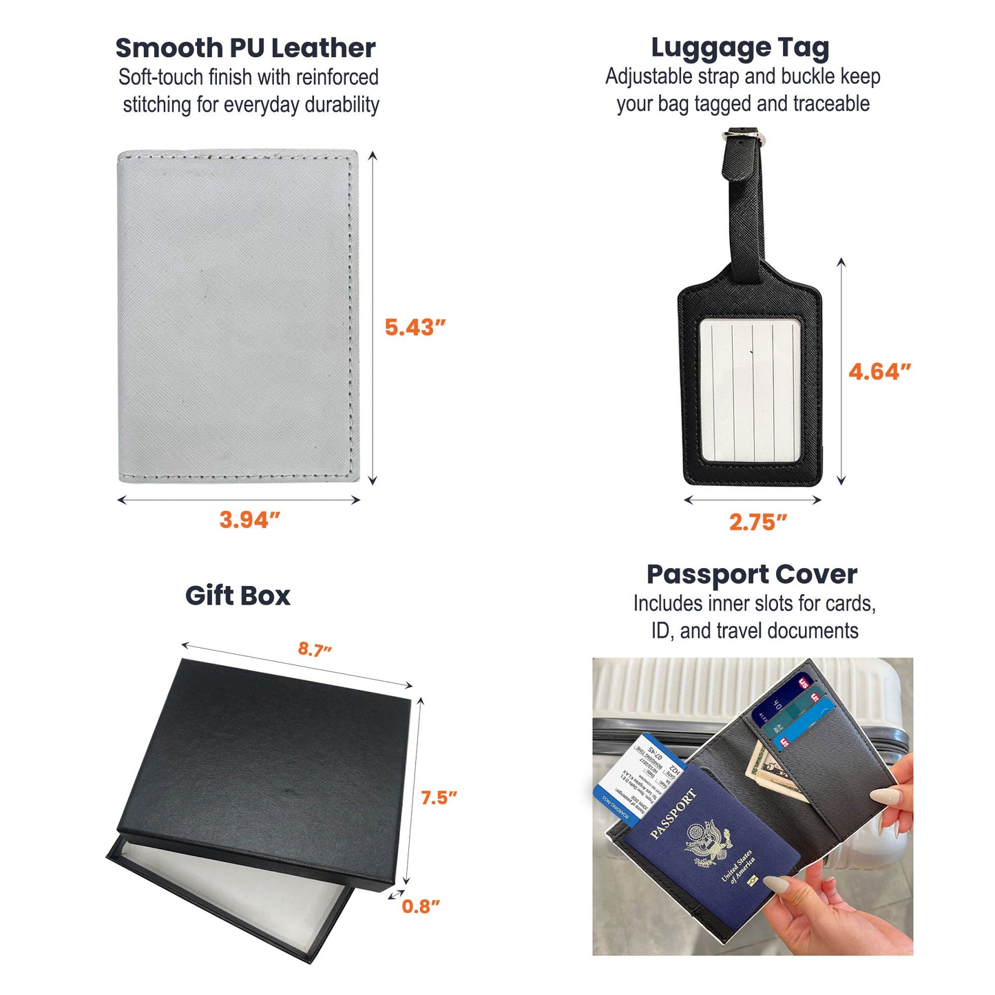 The Travel Times - Personalized Photo Passport Cover And Luggage Tag Travel Set