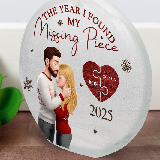 The Year I Found My Missing Piece - Personalized Round Flat Bottle Light