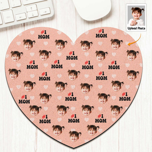 The #1 Mom - Custom Shape Photo Mouse Pad