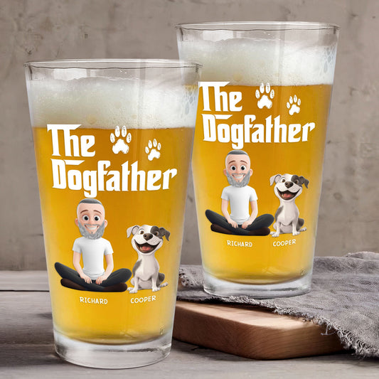 Father's Day Gifts, The Dogfather - Personalized Beer Glass