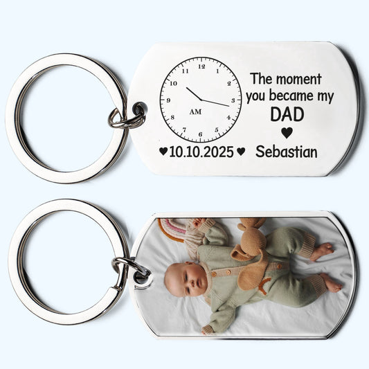 Father's Day Gifts, The Moment You Became My Dad Father's Day Gift For New Dad, Husband - Personalized Keychain
