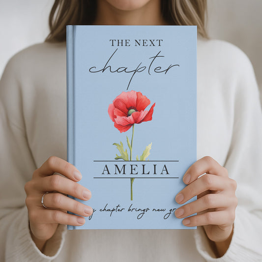 The Next Chapter Journal Custom Name Flower - Personalized Journal