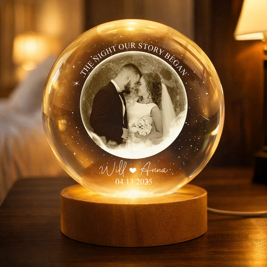 The Night Our Story Began Wedding Anniversary Gift - Personalized Night Light