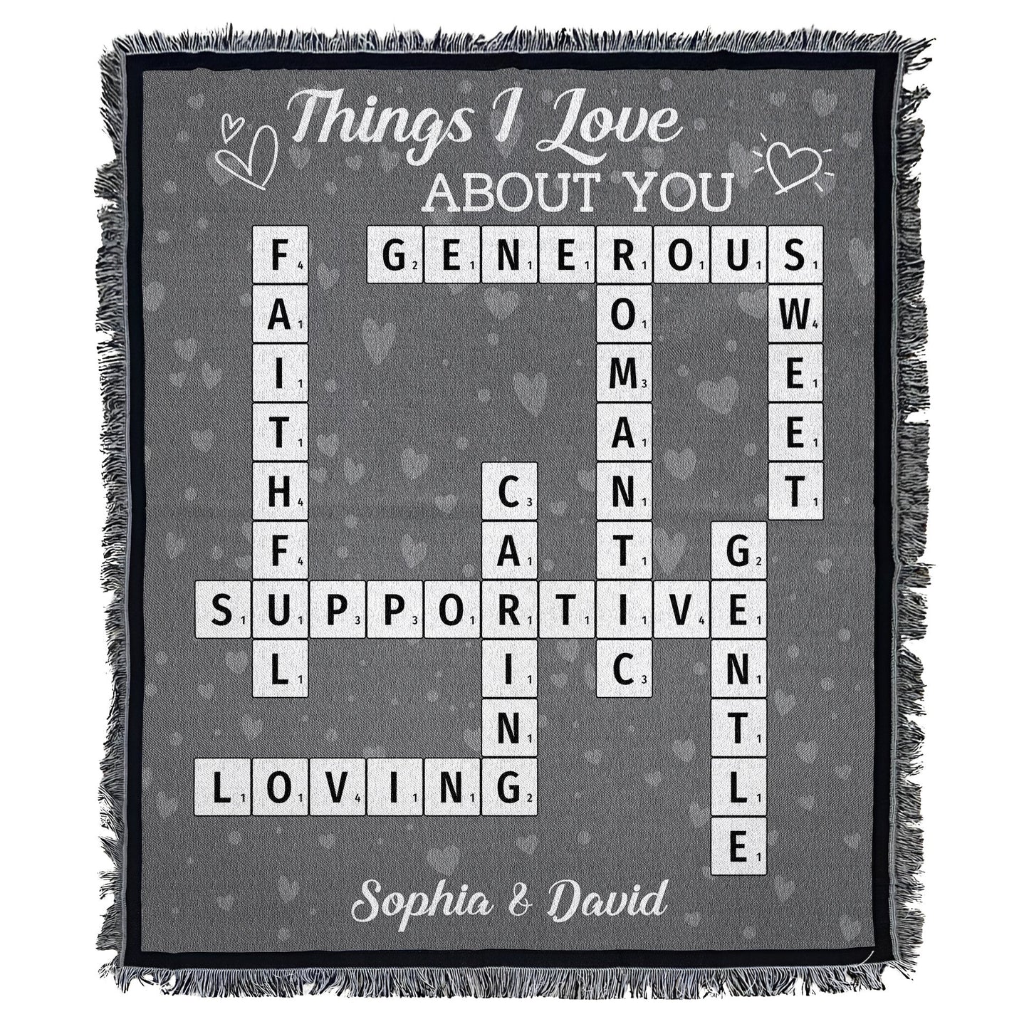 Things I Love About You - Personalized Woven Blanket