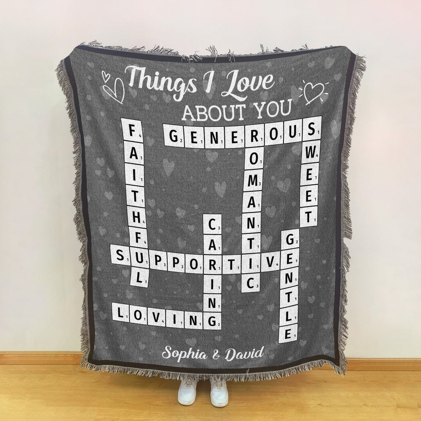 Things I Love About You - Personalized Woven Blanket