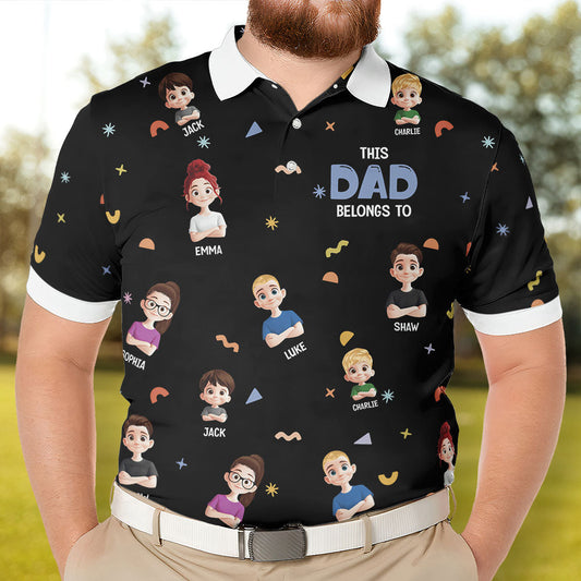 Father's Day Gifts, This Dad Belongs To - Personalized Polo Shirt