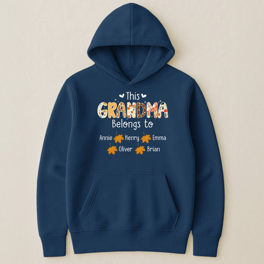This Grandma Belongs To Autumn Pattern- Personalized Shirt