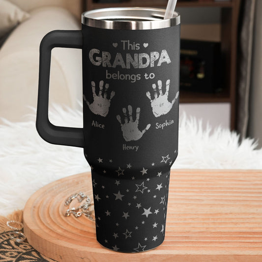Father's Day Gifts, This Grandpa Belongs To - Personalized Engraved 40oz Tumbler