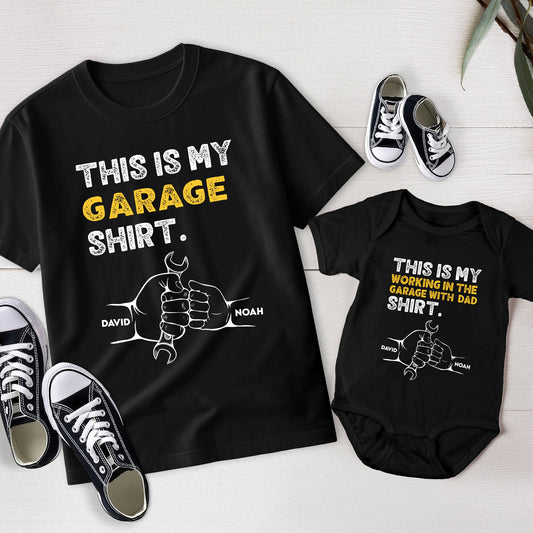 Father's Day Gifts, This Is My Garage Shirt - Personalized Matching Shirt And Baby Bodysuit